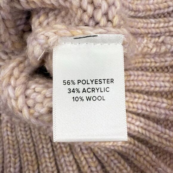 Evereve Sweater Women XS Pink Chunky Cable Knit Modern Pullover Wool Blend - Picture 10 of 15